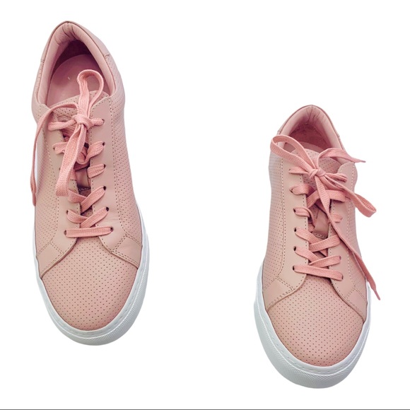 Greats Royale Luxury Italian Women's Low Top Blush Perforated Leather Sneakers - Picture 10 of 12